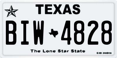TX license plate BIW4828