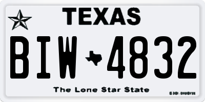 TX license plate BIW4832