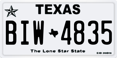 TX license plate BIW4835