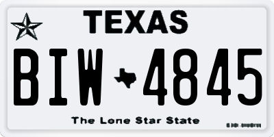 TX license plate BIW4845
