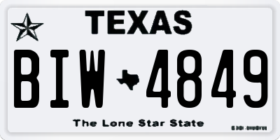 TX license plate BIW4849