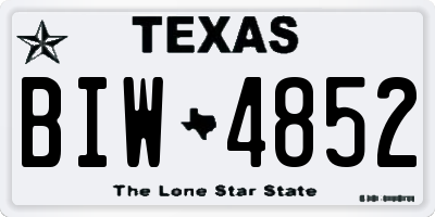 TX license plate BIW4852