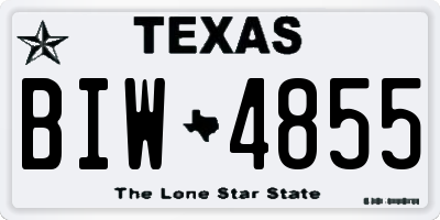 TX license plate BIW4855