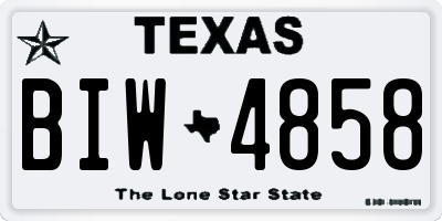TX license plate BIW4858