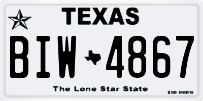 TX license plate BIW4867