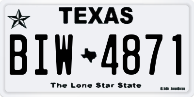 TX license plate BIW4871