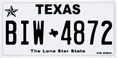 TX license plate BIW4872