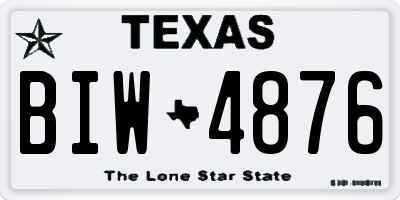 TX license plate BIW4876