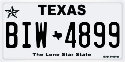 TX license plate BIW4899