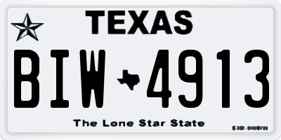 TX license plate BIW4913