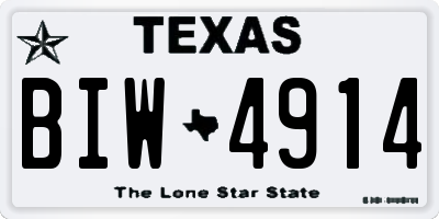 TX license plate BIW4914