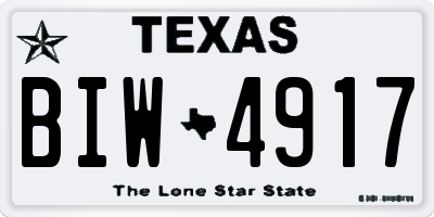 TX license plate BIW4917