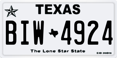 TX license plate BIW4924