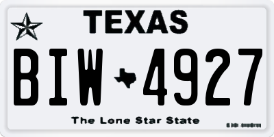 TX license plate BIW4927