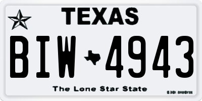 TX license plate BIW4943