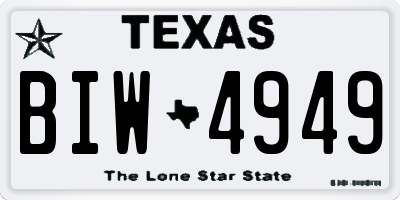 TX license plate BIW4949