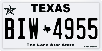 TX license plate BIW4955