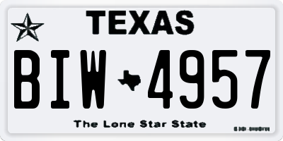TX license plate BIW4957