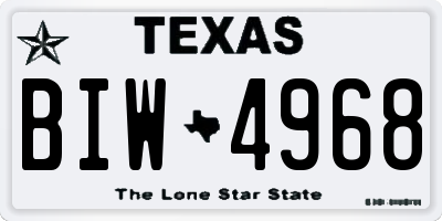 TX license plate BIW4968