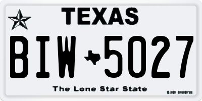 TX license plate BIW5027