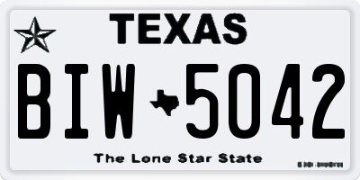 TX license plate BIW5042