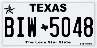 TX license plate BIW5048