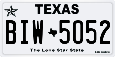 TX license plate BIW5052