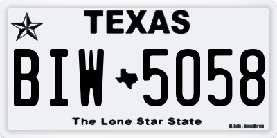 TX license plate BIW5058