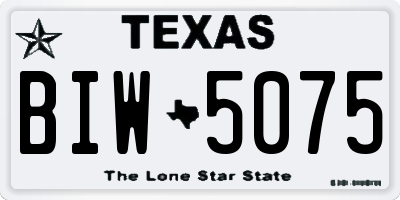TX license plate BIW5075