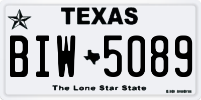 TX license plate BIW5089