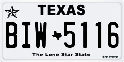 TX license plate BIW5116