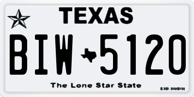 TX license plate BIW5120