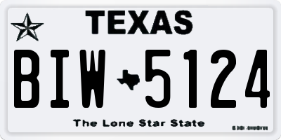 TX license plate BIW5124