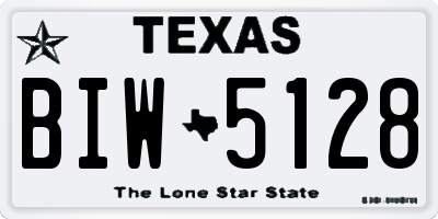 TX license plate BIW5128
