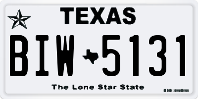 TX license plate BIW5131