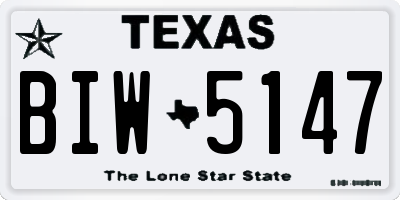 TX license plate BIW5147