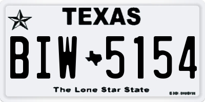 TX license plate BIW5154