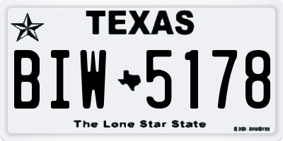 TX license plate BIW5178