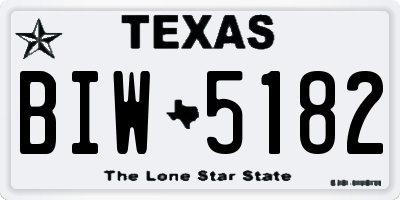 TX license plate BIW5182