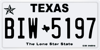 TX license plate BIW5197
