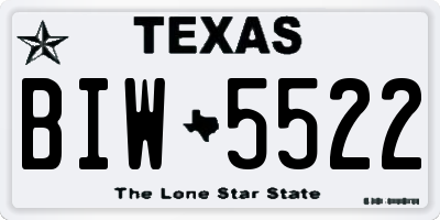 TX license plate BIW5522