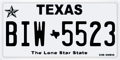 TX license plate BIW5523