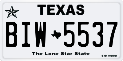 TX license plate BIW5537