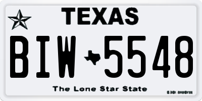 TX license plate BIW5548