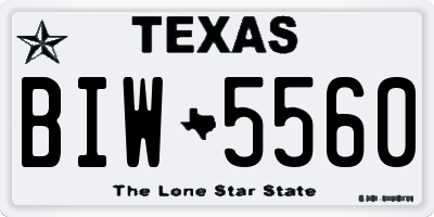 TX license plate BIW5560