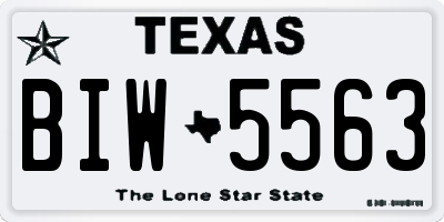 TX license plate BIW5563