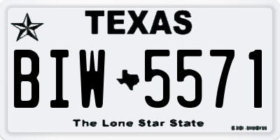 TX license plate BIW5571