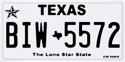 TX license plate BIW5572