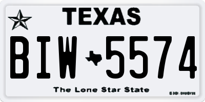 TX license plate BIW5574
