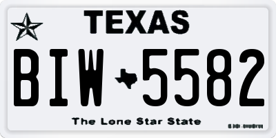 TX license plate BIW5582